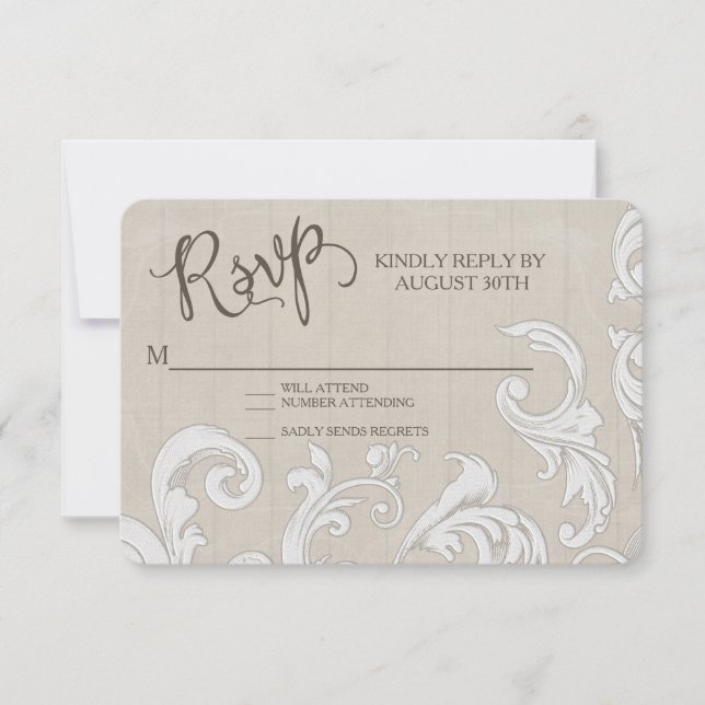 RSVP BOHO ferme dentelle Mariage de bois de Bohême (Devant)