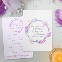 RSVP boho plume violet tribale bienheureuse bébé b