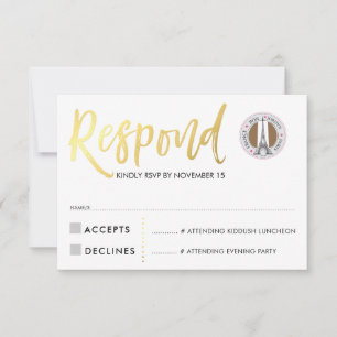 RSVP CARD or script réponse coeurs roses JORDYN1