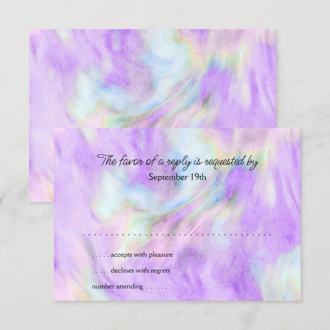 RSVP Card Purple Tie Dye Design (Devant / Derrière)