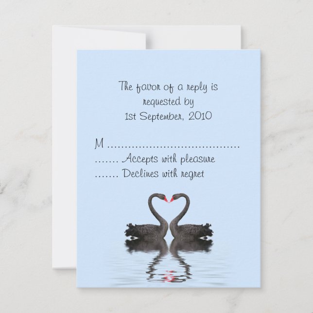 RSVP Card Romancing Swans Collection de Mariages (Devant)