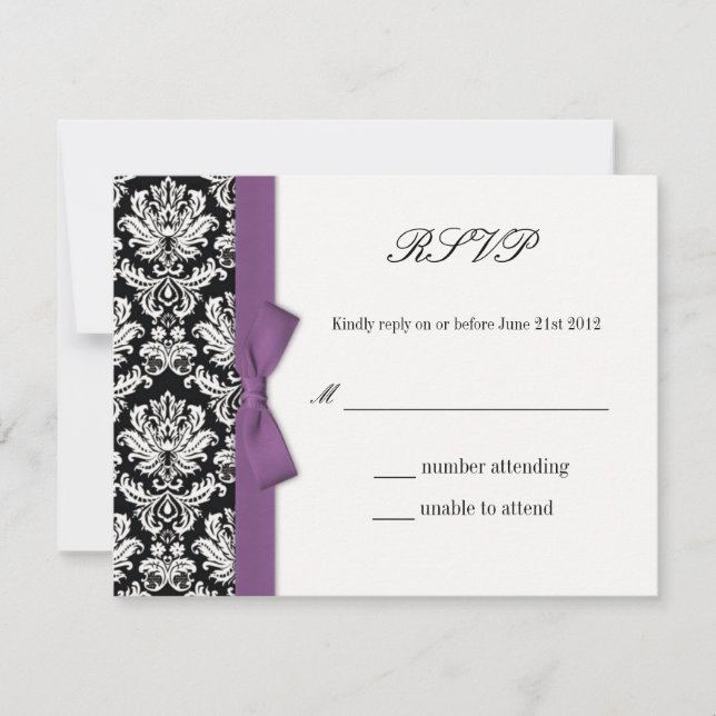 RSVP - Carte de réponse du Mariage à mâchoires Dam (Devant)