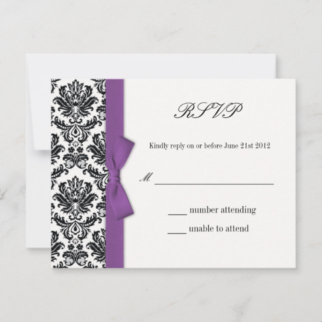 RSVP - Carte de réponse du Mariage à mâchoires Dam (Devant)