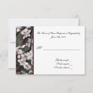 RSVP, carte de réponse, fleurs de prune