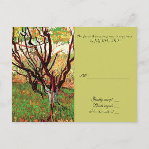 RSVP, carte de réponse, Verger en fleurs