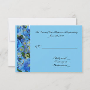RSVP, carte réponse, hydrangée bleue
