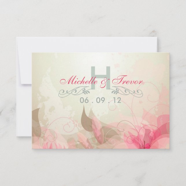 RSVP - Cartes d'invitation de mariage abstrait flo (Devant)