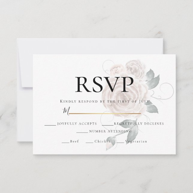 RSVP  | Choix de repas Rose Poussiéreuse Rose Pâle (Devant)