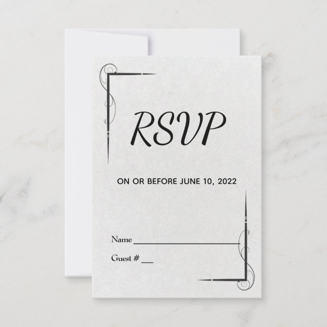 RSVP contemporain noir et blanc (Devant)