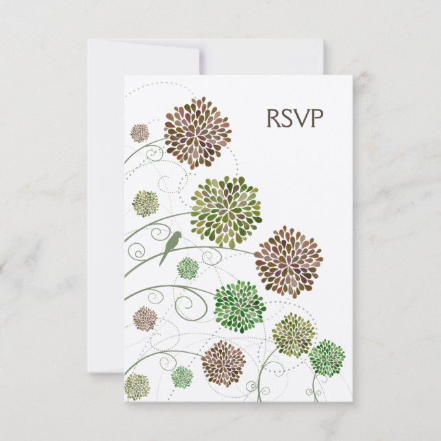RSVP Dahlia Whimsy Cartes de Mariage de Jardin (Devant)