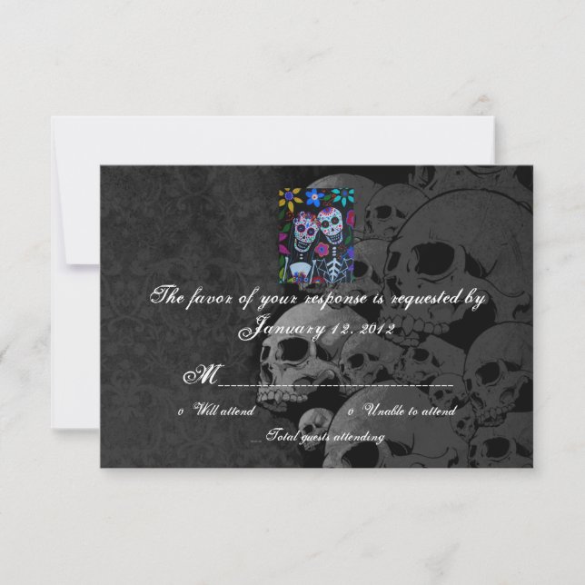 RSVP Day of Dead Wedding Cards (Devant)