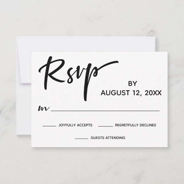 RSVP de calligraphie moderne avec dos à rayure dor (Devant)