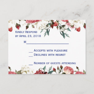 rsvp de carte de réception de mariage