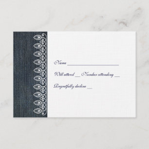 Rsvp de denim et de dentelle avec l'enveloppe