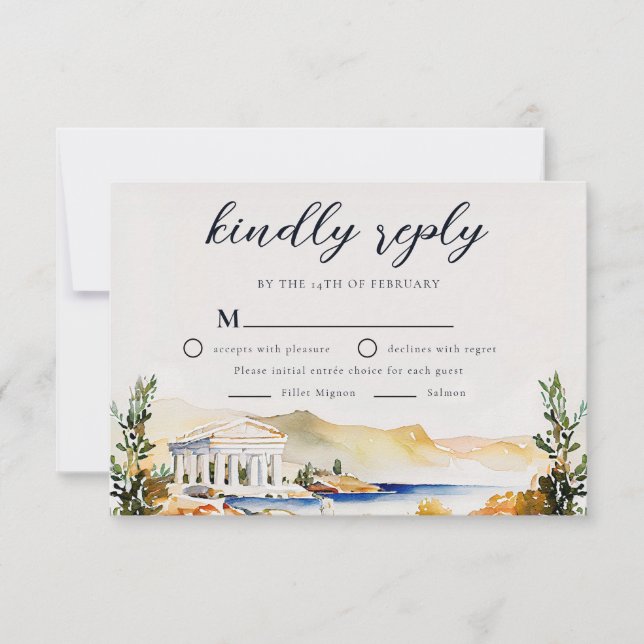 RSVP de mariage à Athènes | Invitation avec vue su (Devant)