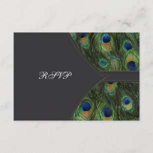 RSVP de mariage au paon noir