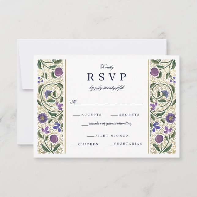 RSVP de mariage avec bordure illuminée (Devant)