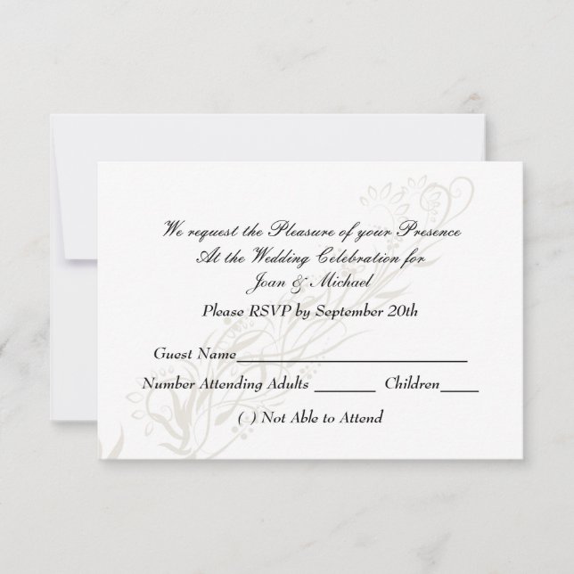 RSVP de mariage blanc populaire (Devant)