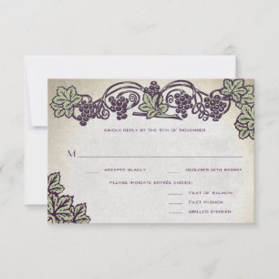 RSVP de mariage de vignoble Art Nouveau vintage