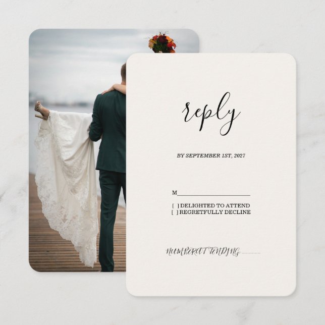 RSVP de mariage élopement crème de luxe minimalist (Devant / Derrière)