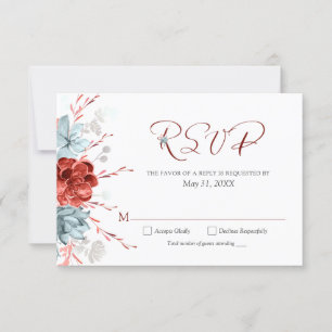 RSVP de mariage floral corail