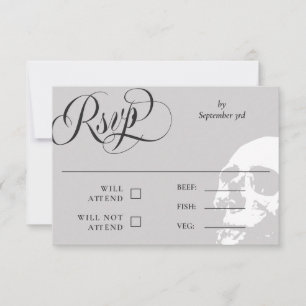 RSVP de mariage Halloween Crâne Élégant