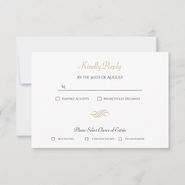 RSVP de mariage minimal or (Devant)
