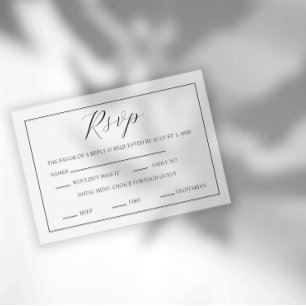 RSVP de mariage minimaliste noir et blanc