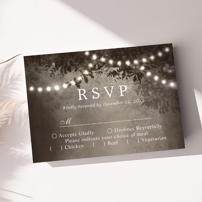 RSVP de mariage RSVP Brown rustique (Créateur téléchargé)