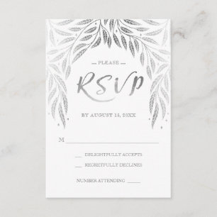 RSVP de mariage Under the Willows Faux Argent