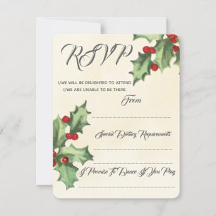 RSVP de mariage vintage au houx