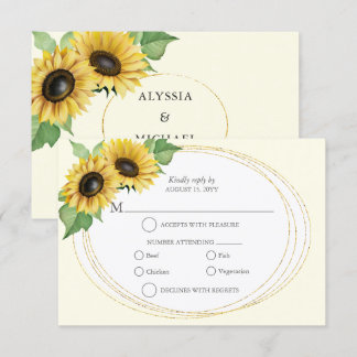 RSVP de tournesol élégant et simple