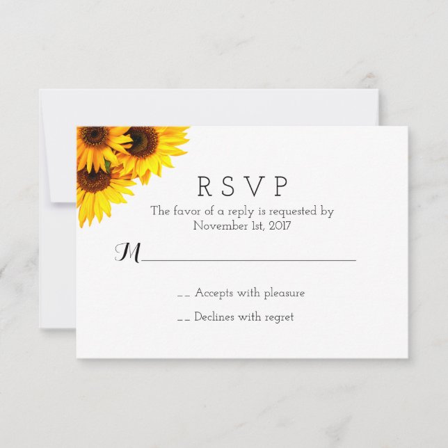RSVP de tournesol simple (Devant)