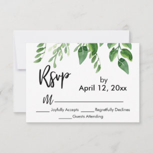 RSVP Écriture manuscrite moderne Simple Verdure