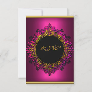 RSVP Elegant Anniversaire Party Dark Pink Black Go