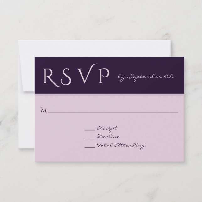 RSVP Elegant Dark Plum Abordable Mariage Réponse (Devant)