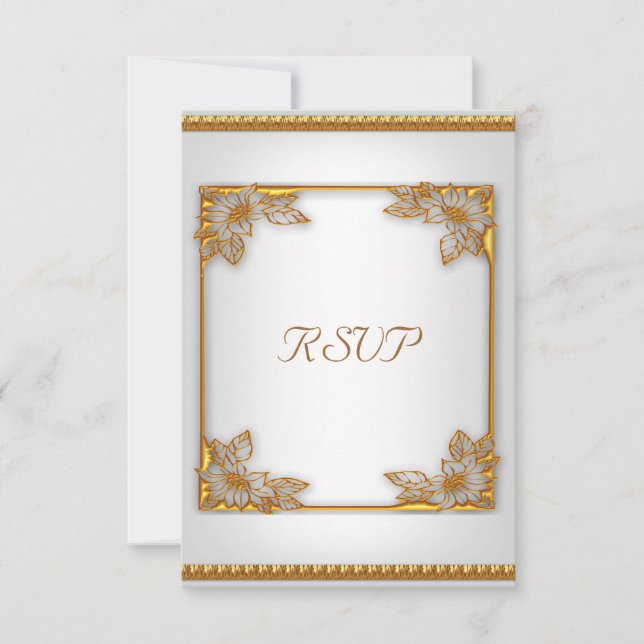 RSVP Élégant Événement Or Argent Blanc (Devant)