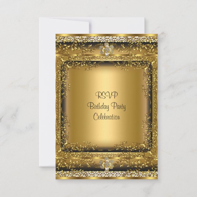 RSVP Elegant Gold Black Cream Birthday Party Jewel (Devant)
