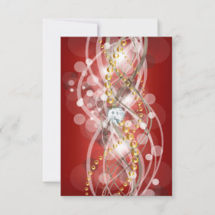 RSVP Élégant Rouge Or Diamant Bijou Fête