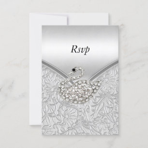 RSVP Elegant Silver White Swan fête d'anniversaire