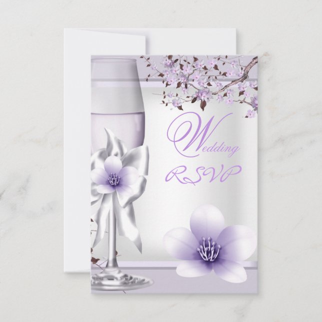 RSVP Élégante Lavande Mariage Violet Lilac 6 (Devant)