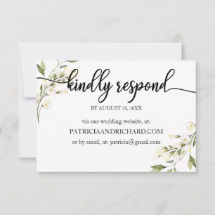 RSVP en ligne pour mariage floral crème blanc