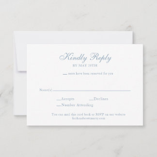 RSVP Enclôture Card Dusty Blue Wedding Invitation