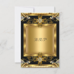 RSVP Engagement Élégant Fleur de Joaillerie Or Noi