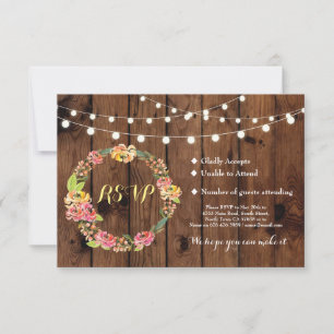 RSVP épousant Tiki floral en bois rustique carde