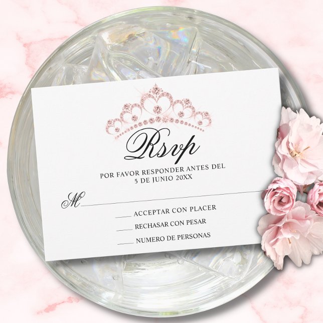 RSVP espagnol rose Quinceañera quince (Créateur téléchargé)