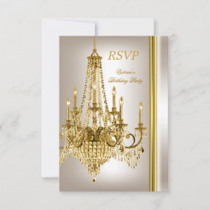 RSVP Fête d'anniversaire Gold White Cream Lustre 2