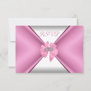 RSVP Fête d'anniversaire Ruban Rose Joli