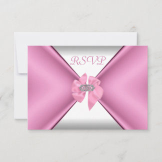 RSVP Fête d'anniversaire Ruban Rose Joli