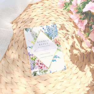 RSVP Fleur de peinture à l'eau bleue et violette